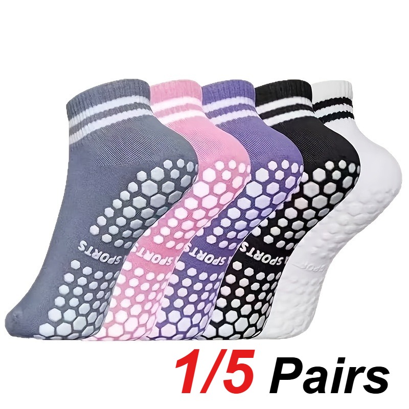 Yoga Pilates Yoga - 1/5 Paar Damen-Silikon-Anti-Rutsch-Socken für Pilates, Yoga,