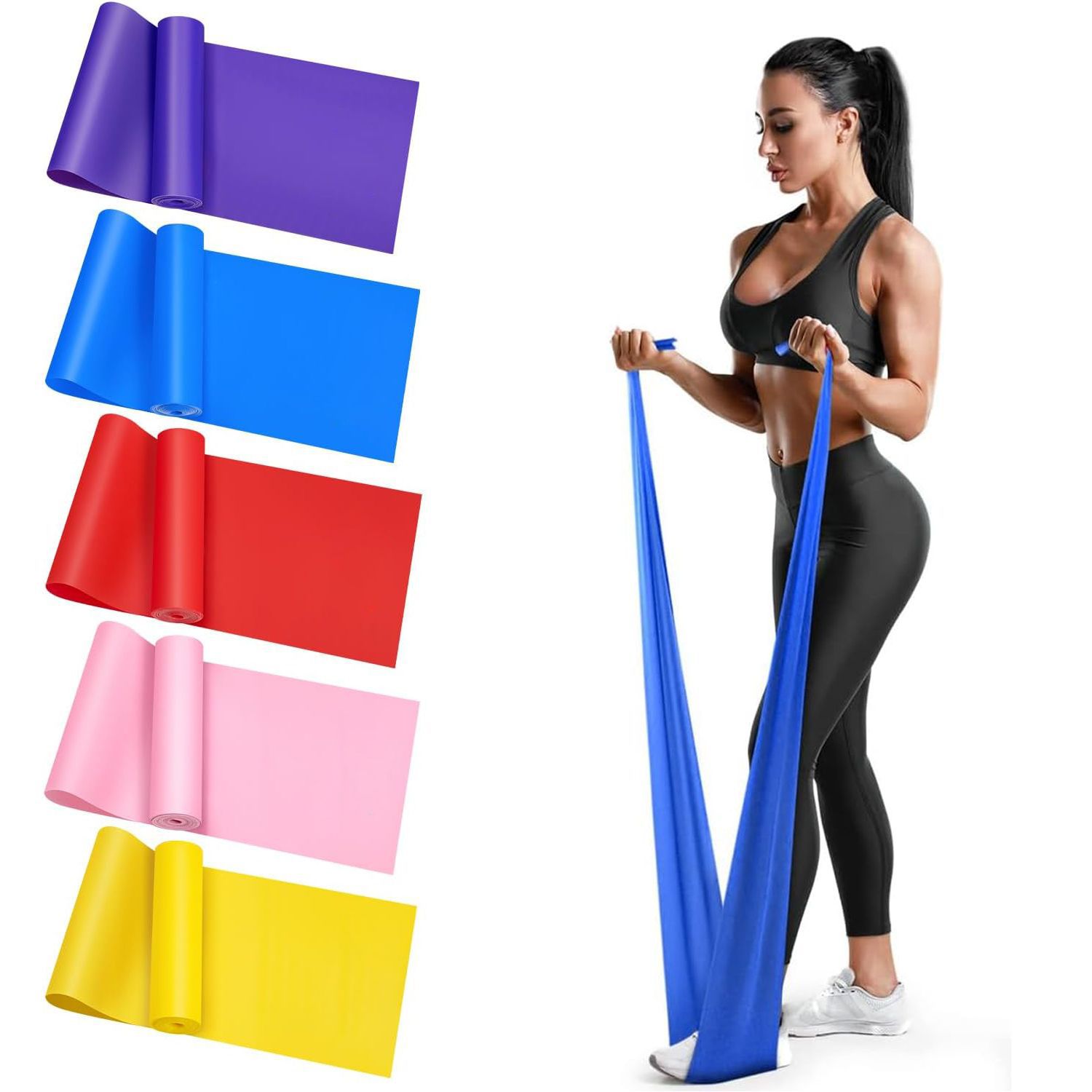 Pilates Yoga Home - Yoga-Elastikbänder Tragbare Pilates-Hüftkreis-Expanderbänder Latex-Spannungsbänder für Fitness-Familienkrafttraining