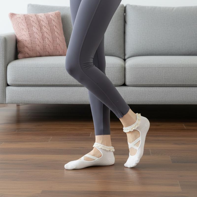 Yoga Pilates Yoga - 1 Paar Niedliche Spitzen-Pilates-Socken für Damen,